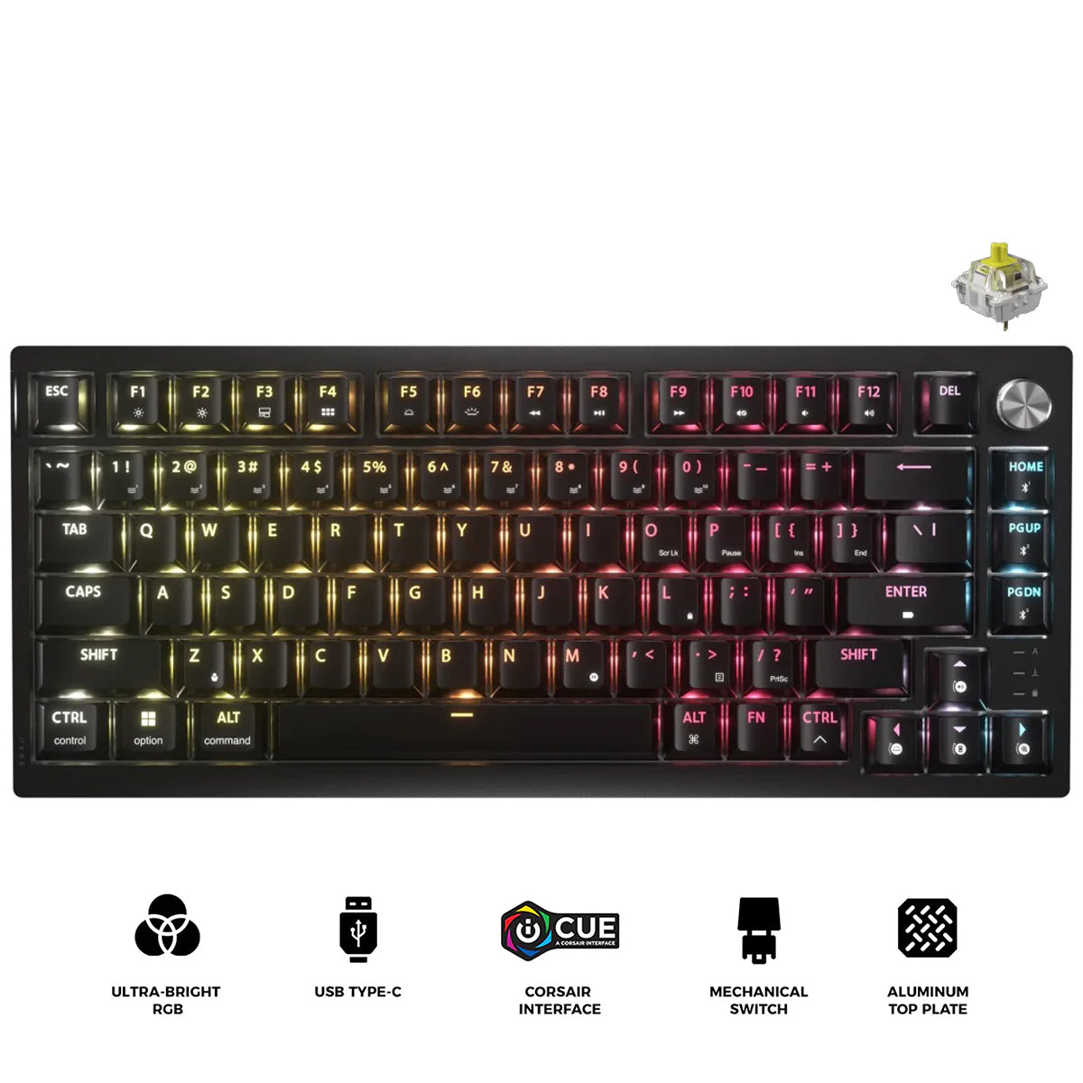 Corsair K65 Plus Wireless 75% RGB Mechanical Gaming Keyboard (MLX Fusion Tactile Switch)