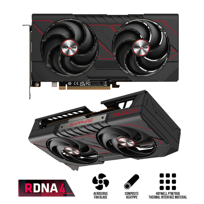 Sapphire Pulse AMD Radeon RX 9060 XT Gaming OC 16GB GDDR6 Graphics Card
