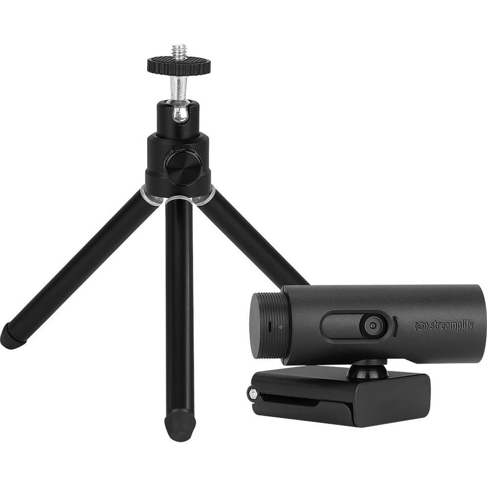 Streamplify Cam FHD 1080P 60FPS Webcam Tripod Auto Focus View 90° And 360° Swivel (Black)