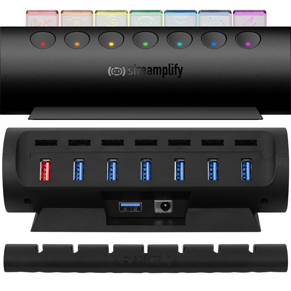 Streamplify Hub CTRL 7 7-Port RGB 3.0 USB Hub (Black)