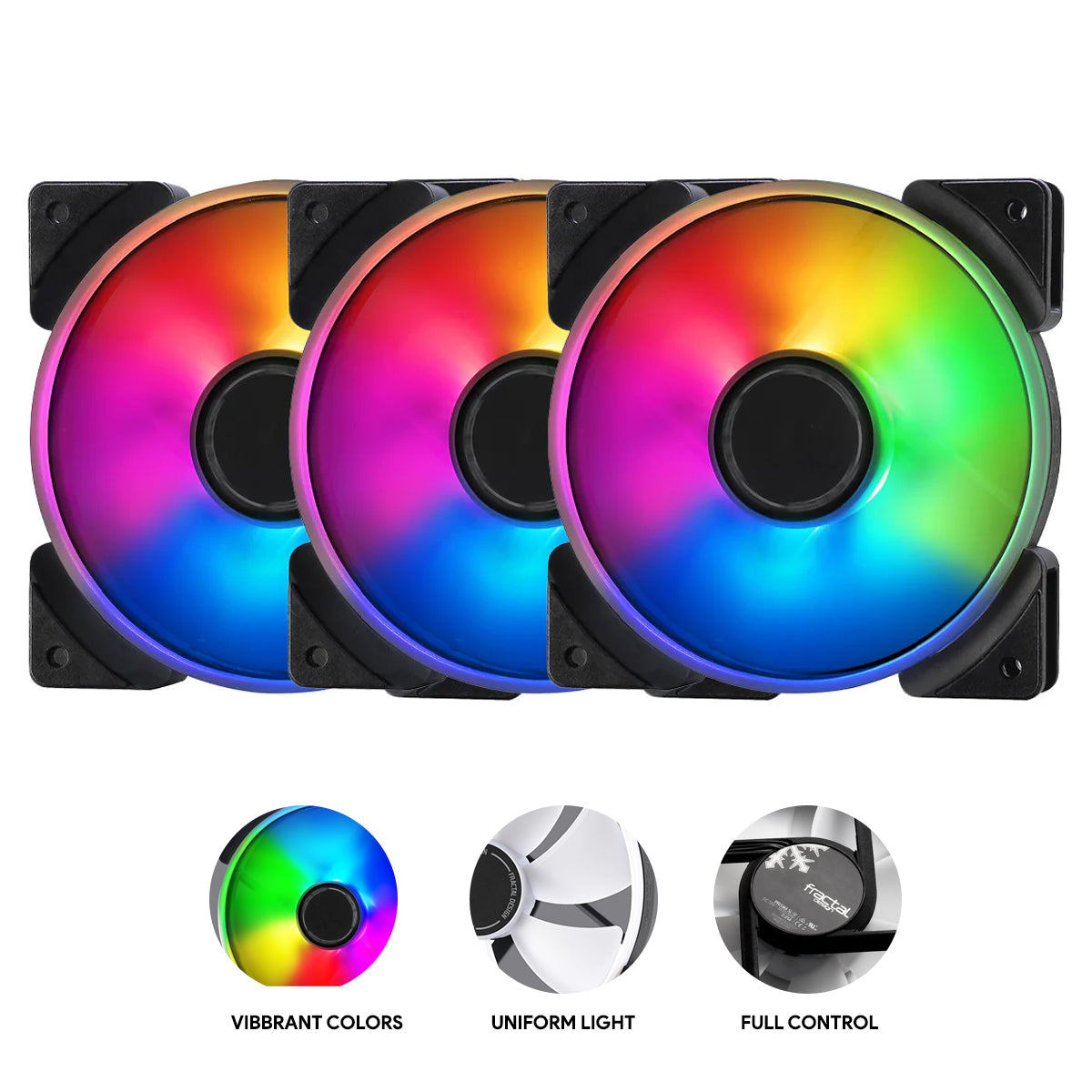 Fractal Design Prisma AL-12 ARGB Computer Fan (3-Pack) (FD-FAN-PRI-AL12-3P)