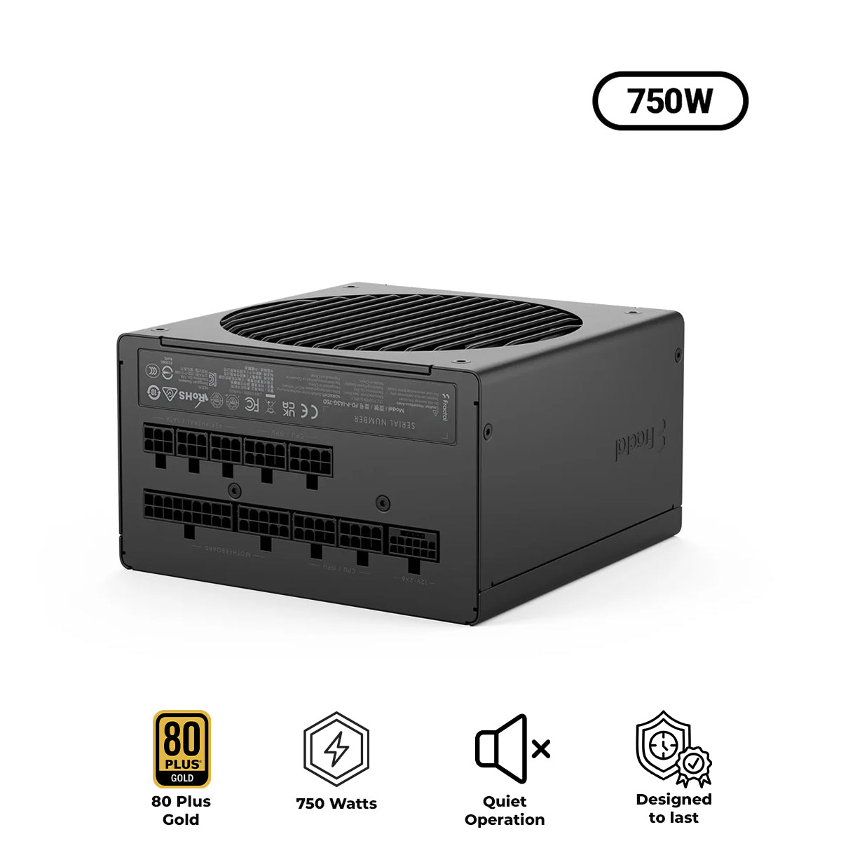 Fractal Design Ion 3 Gold 750W Fully Modular Power Supply (Black) (FD-P-IA3G-750)