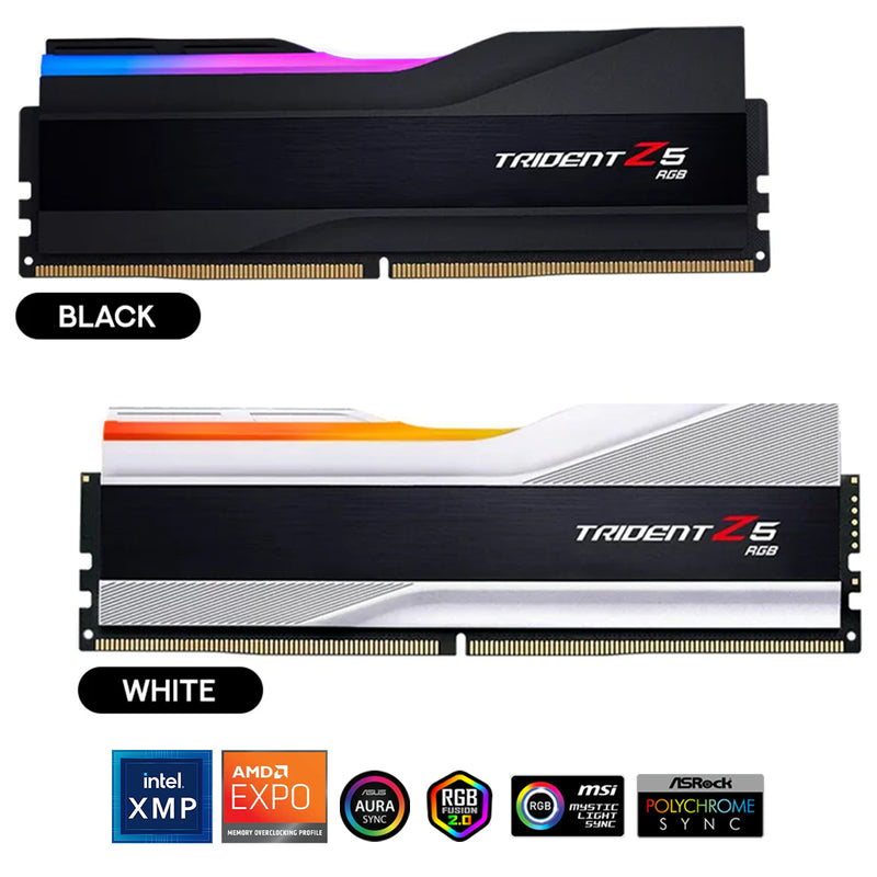 G.Skill Trident Z5 RGB 16GB (16GBx1) DDR5 6000MT/s CL36-36-36-96 1.35V Intel XMP 3.0 / AMD EXPO Desktop Memory