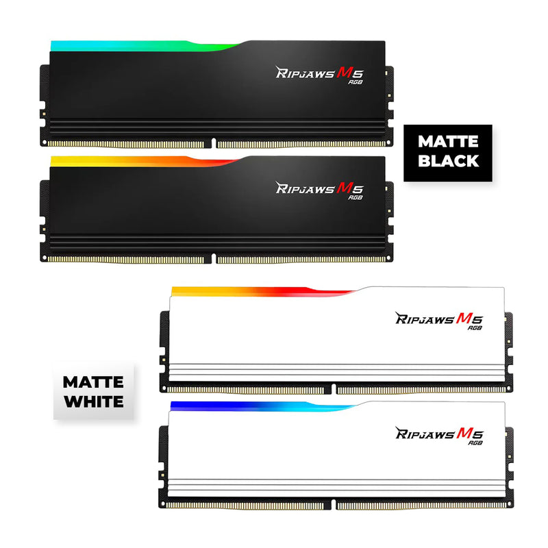 G.Skill Ripjaws M5 RGB 32 Go (2 x DDR5 6000 MHz CL36 - Noir G.Skill G.Skill Ripjaws M5 RGB 32 Go (2 x DDR5 6000 MHz CL36 - Noir G.Skill