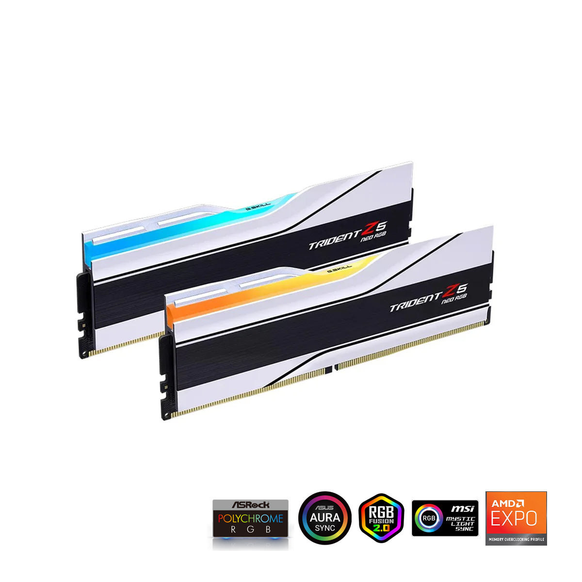 G.Skill Trident Z5 Neo RGB 32GB (2x16GB) DDR5 6000 MT/s CL28-36-36-96 1.40V AMD EXPO Desktop Memory (Matte White) (F5-6000J2836G16GX2-TZ5NRW)