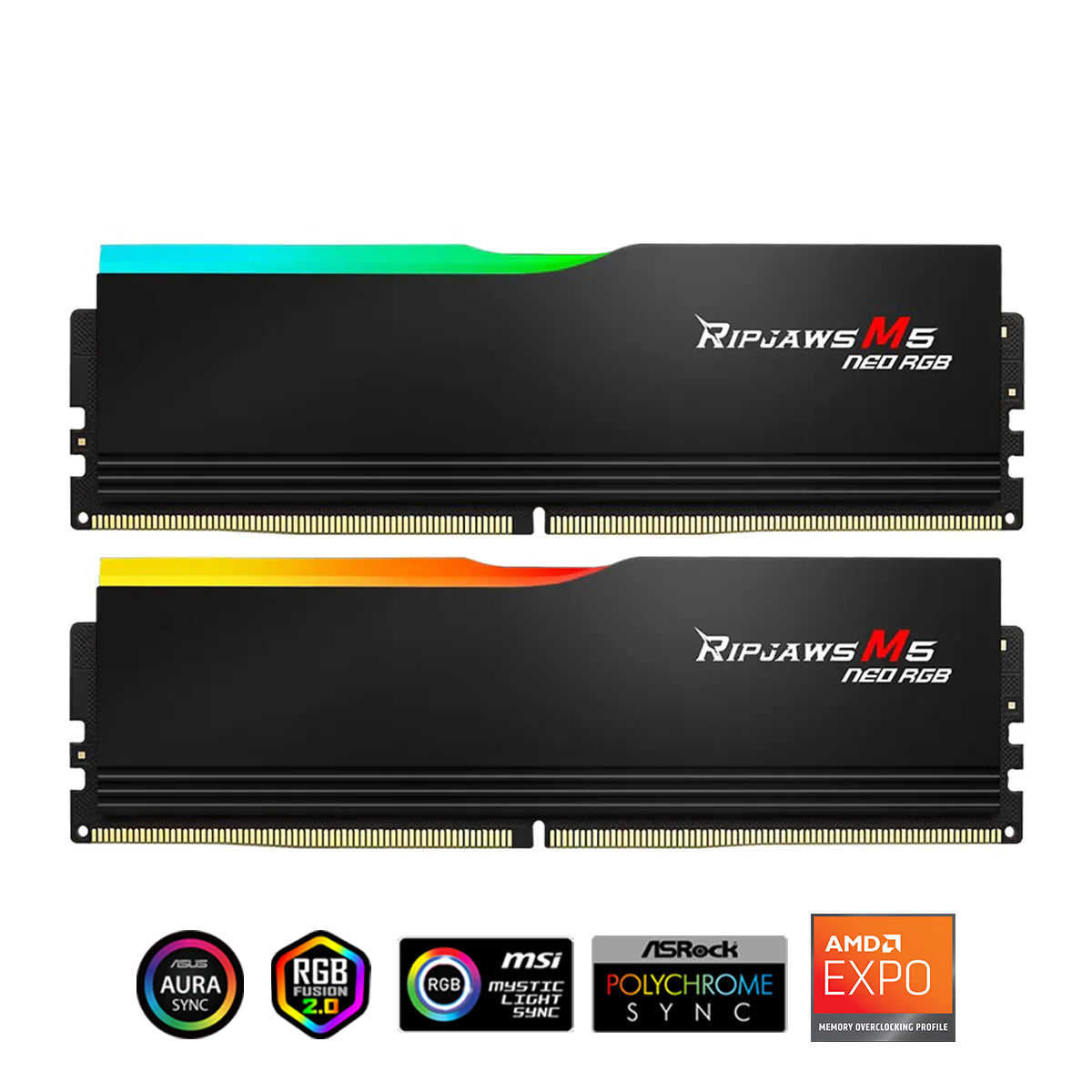 G.Skill Ripjaws M5 Neo RGB 32GB (2x16GB) DDR5 6000 MT/s CL30-38-38-96 1.35V AMD EXPO Desktop Memory (Matte Black) (F5-6000J3038F16GX2-RM5NRK)