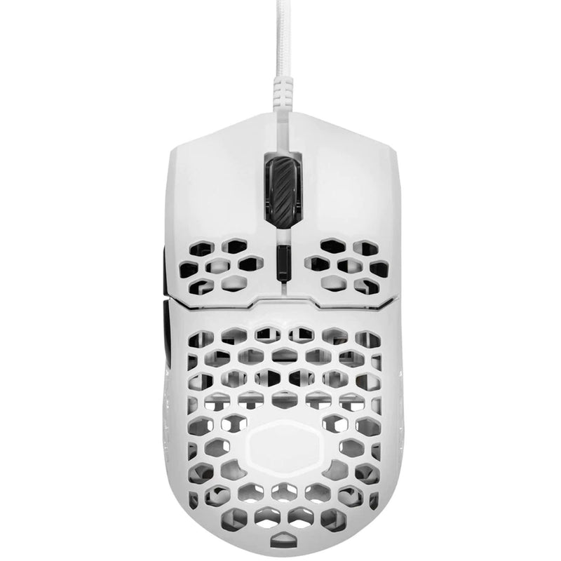 Cooler Master MM710 Pro-Grade Gaming Mouse With Honeycomb Shell And Ultraweave Cable (Glossy White)