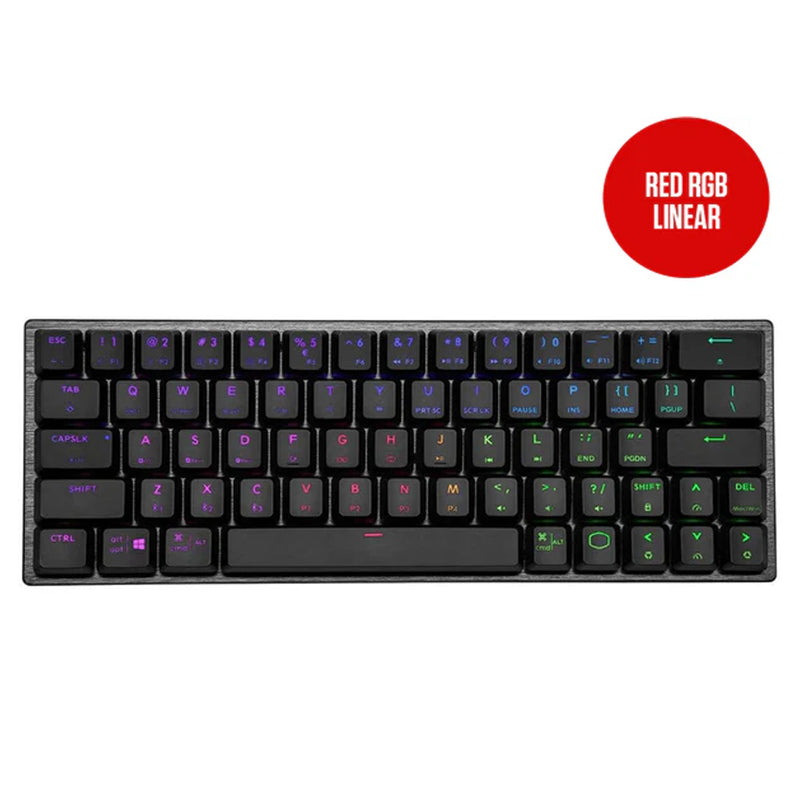 Cooler Master SK622 Wireless 60% Mechanical Keyboard Space Gray With Low Profile Switches (Red RGB Linear)