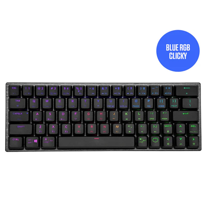 Cooler Master SK622 Wireless 60% Mechanical Keyboard Space Gray With Low Profile Switches (Blue RGB Clicky)