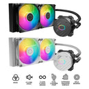 Cooler Master MasterLiquid 240L Core ARGB 240mm 2-Fan CPU Liquid Cooler (Black, White)