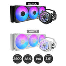 Cooler Master MasterLiquid Atmos II 360 VRM Fan CPU Cooler (Black, White)