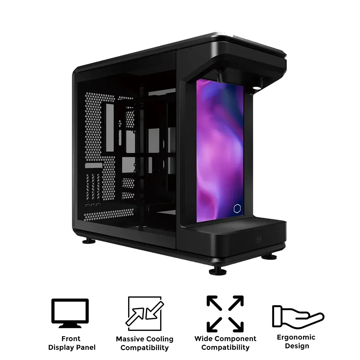 Cooler Master MasterFrame 360 Stage LCD TG ATX Mid-Tower PC Case (Black)