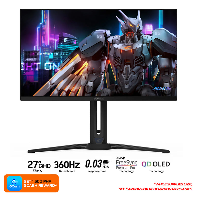 Gigabyte Aorus FO27Q3 27" QHD (2560x1440) 360Hz 0.03ms GTG OLED Tactical Gaming Monitor