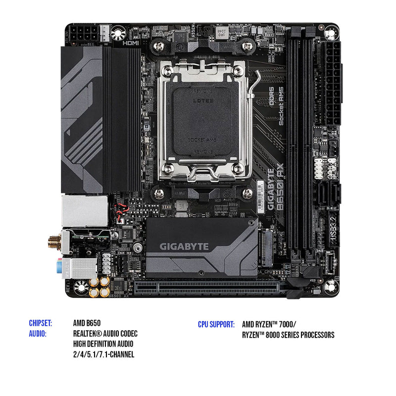 Gigabyte B650I AX AMD AM5 DDR5 Ultra Durable Motherboard