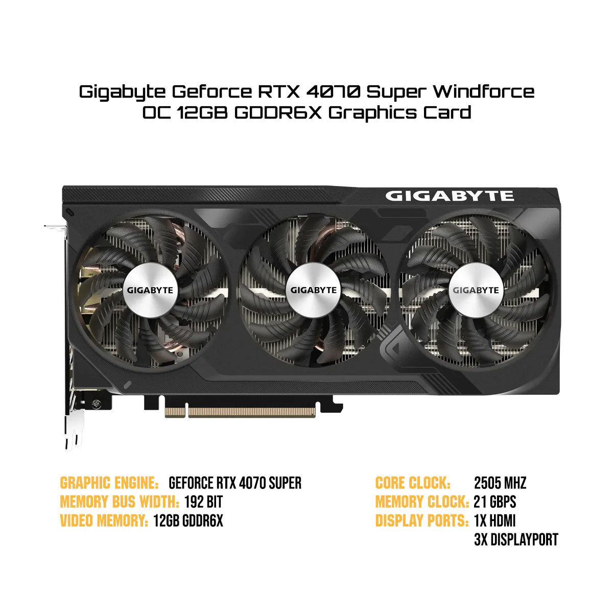 Gigabyte Geforce RTX 4070 Super Windforce OC 12GB GDDR6X Graphics Card