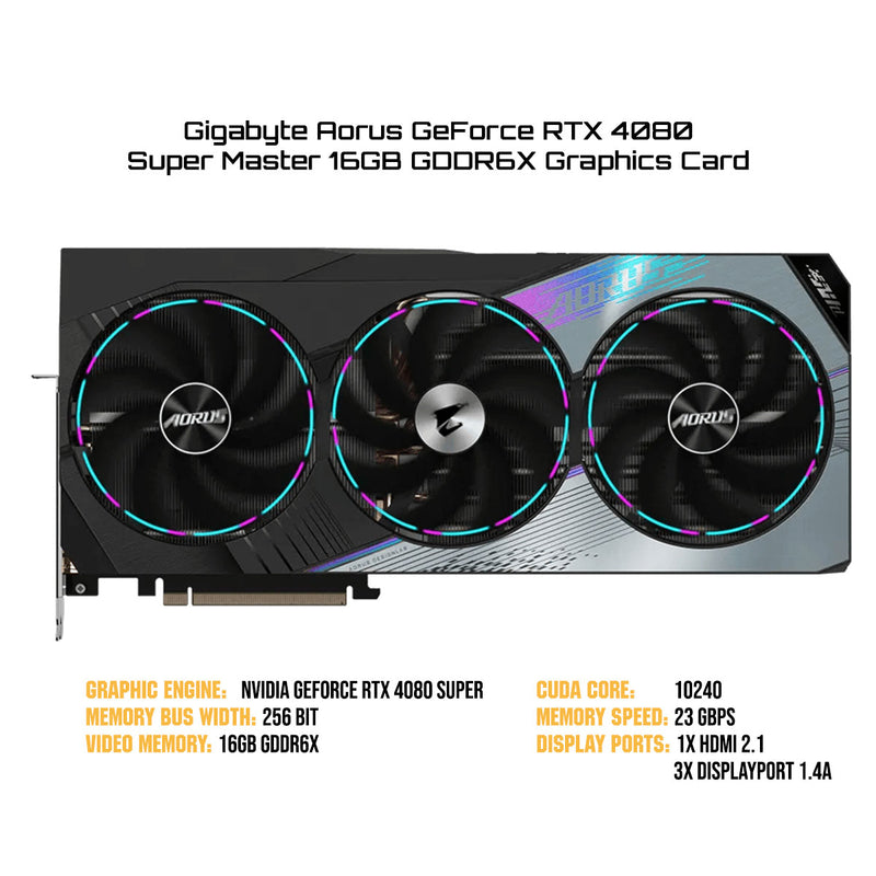 Gigabyte Aorus GeForce RTX 4080 Super Master 16GB GDDR6X Graphics Card