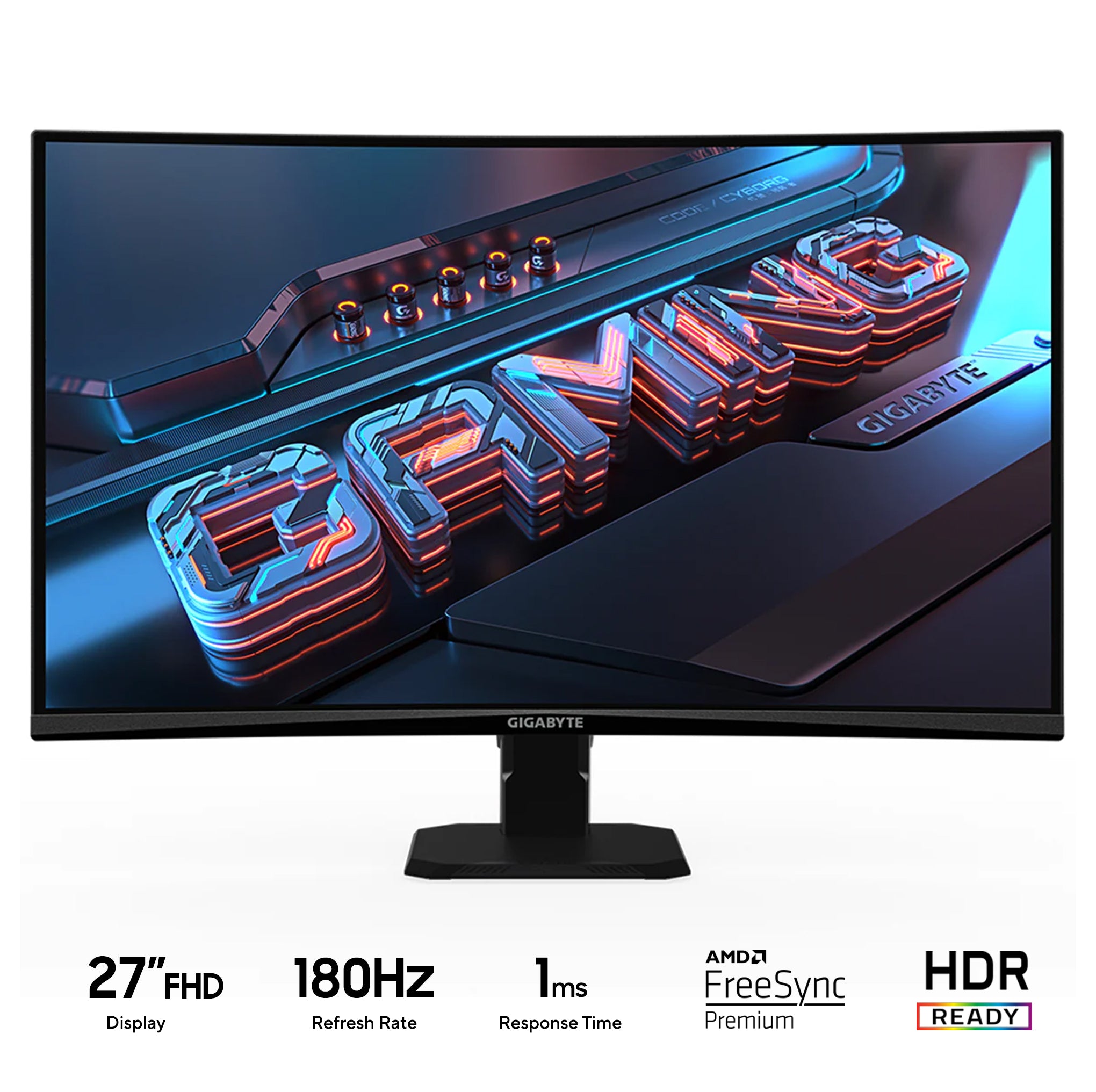 Gigabyte GS27QCA 27" QHD (2560x1440) 180Hz 1ms (MPRT) VA Curved Gaming Monitor