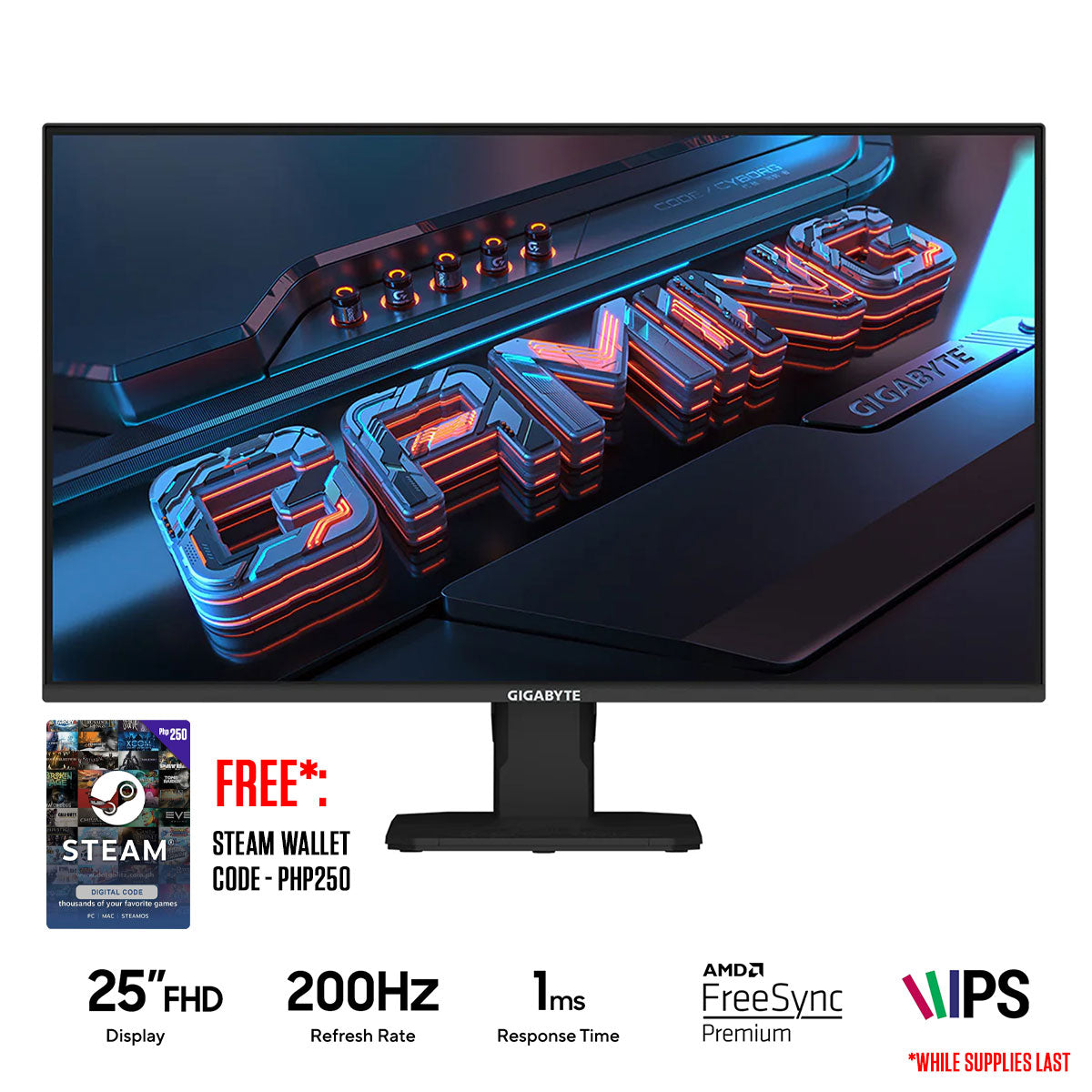 Gigabyte GS25F2 25" FHD (1920x1080) 200Hz 1ms GTG SS IPS Gaming Monitor