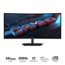 Gigabyte G34WQC2 34" WQHD (3440x1440) 200Hz 1ms GTG VA Curved Gaming Monitor with Tilt, Height & Swivel Adjustment