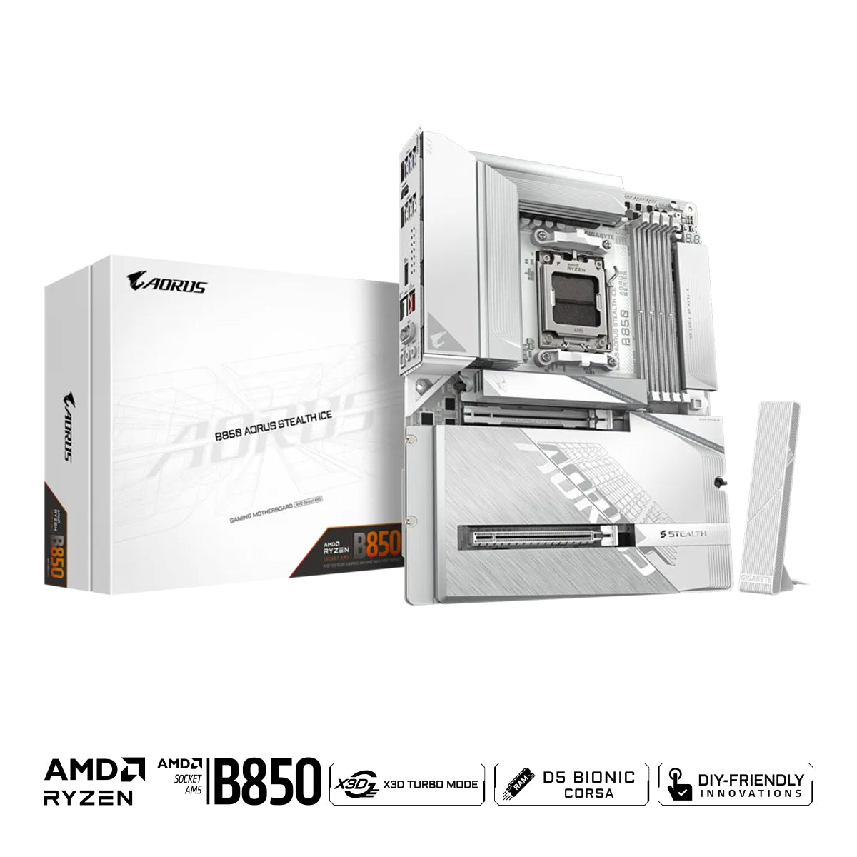 Gigabyte B850 Aorus Stealth Ice DDR5 Gaming MotherBoard