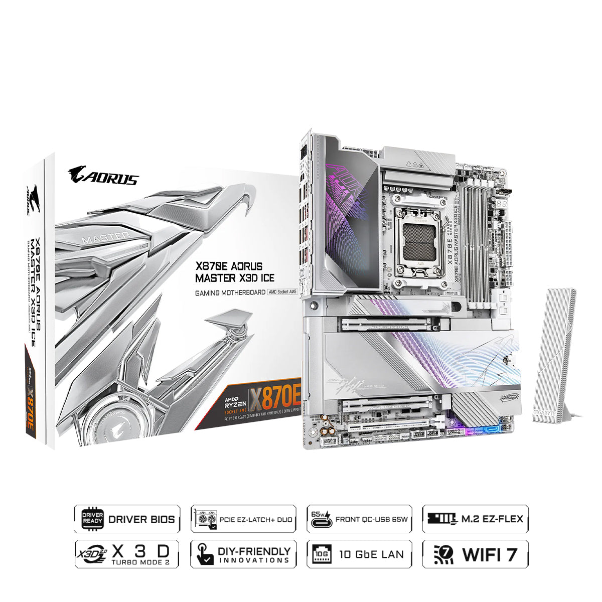 Gigabyte X870E Aorus Master X3D Ice DDR5 AMD Gaming Motherboard
