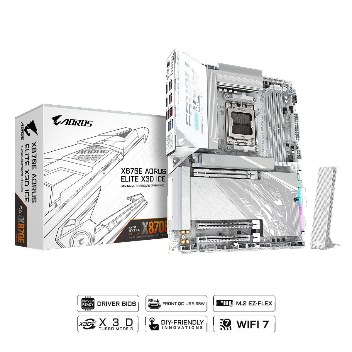 Gigabyte X870E Aorus Elite X3D Ice DDR5 AMD Gaming Motherboard