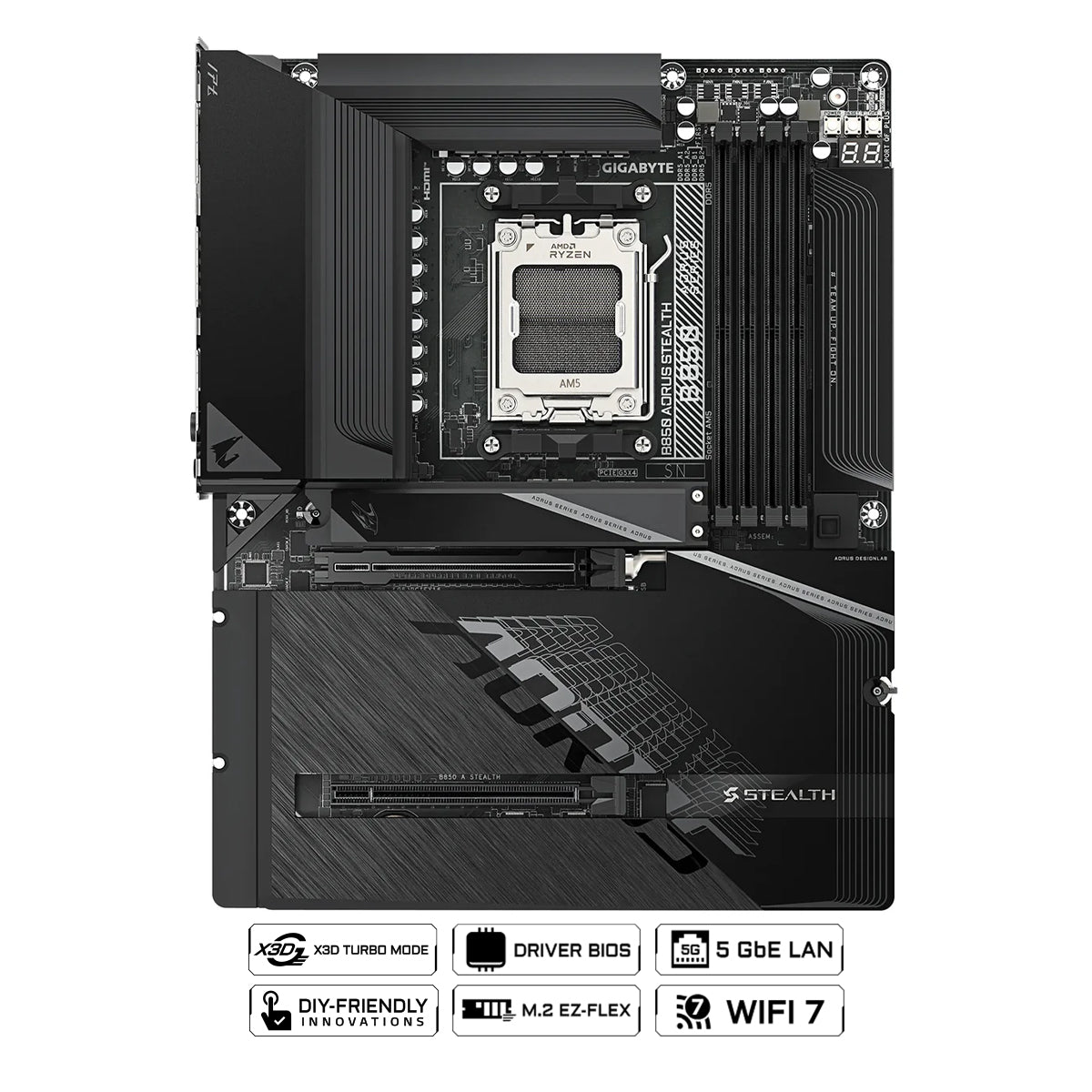 Gigabyte B850 Aorus Stealth DDR5 Gaming Motherboard