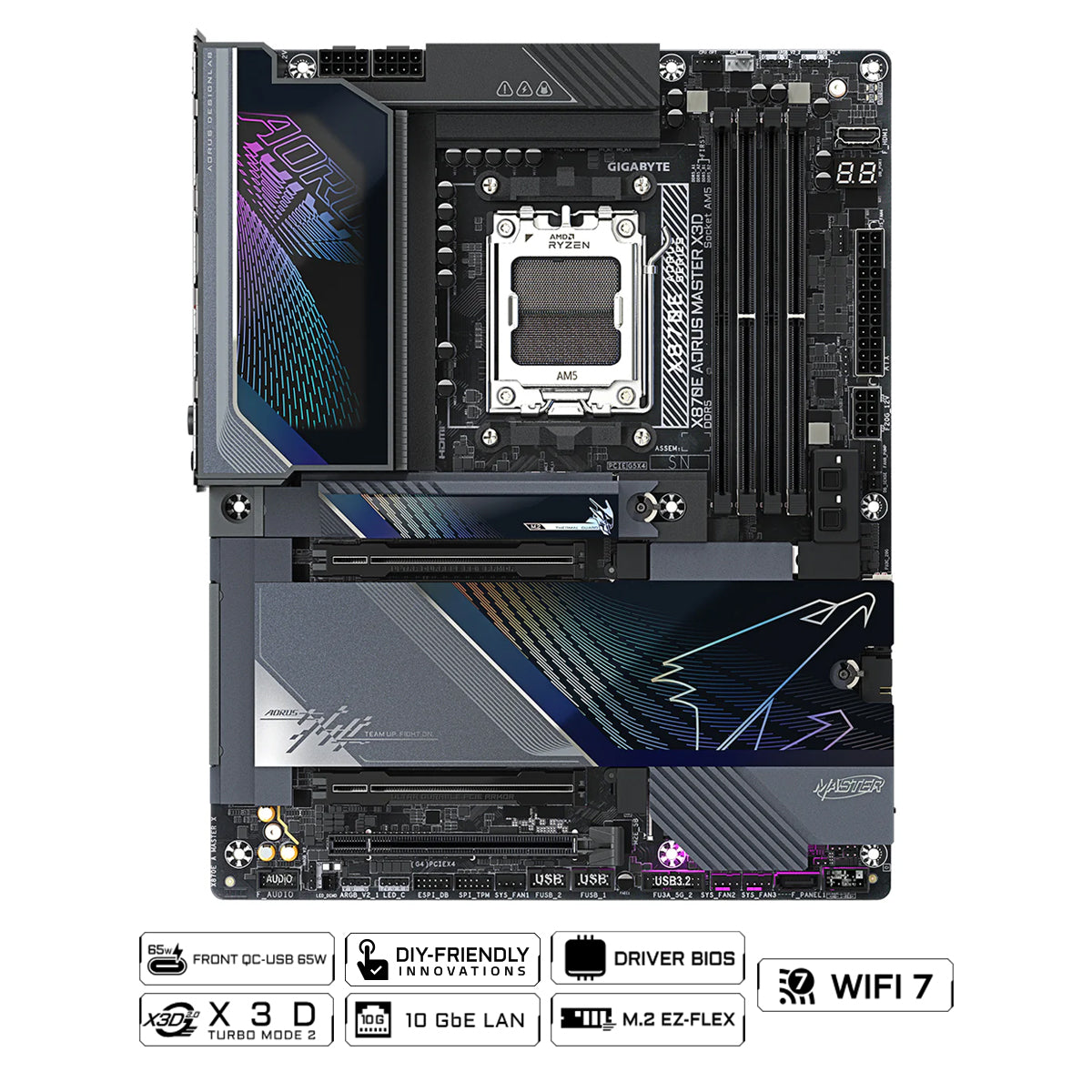 Gigabyte X870E Aorus Master X3D DDR5 AMD Gaming Motherboard