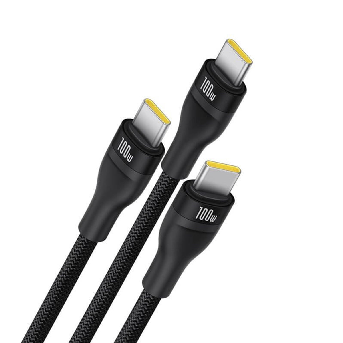 Baseus Flash Series III One-For-Three Fast Charging Cable USB-C to C+C+C 100W 1.5m (Cluster Black)
