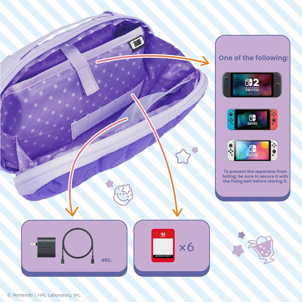 Hori Puff Pouch for Nintendo Switch 2 (Kirby & Waddle Dee) (NSX-046A)