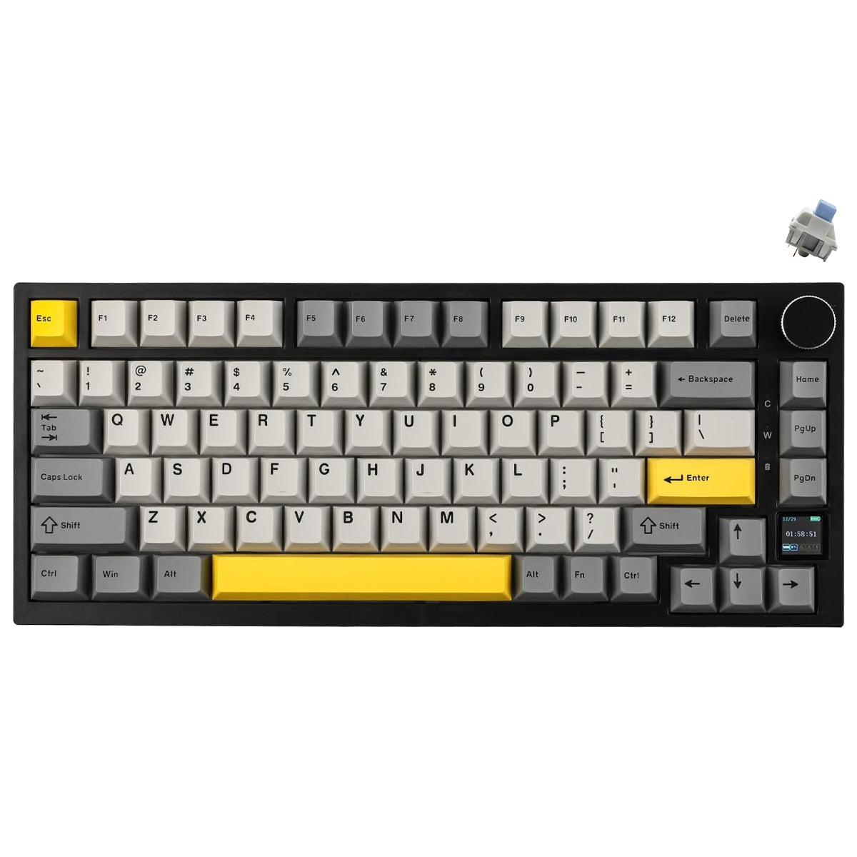 Ajazz AK820 Pro RGB Tri-Mode 75% Hot-Swappable Mechanical Keyboard with TFT Screen