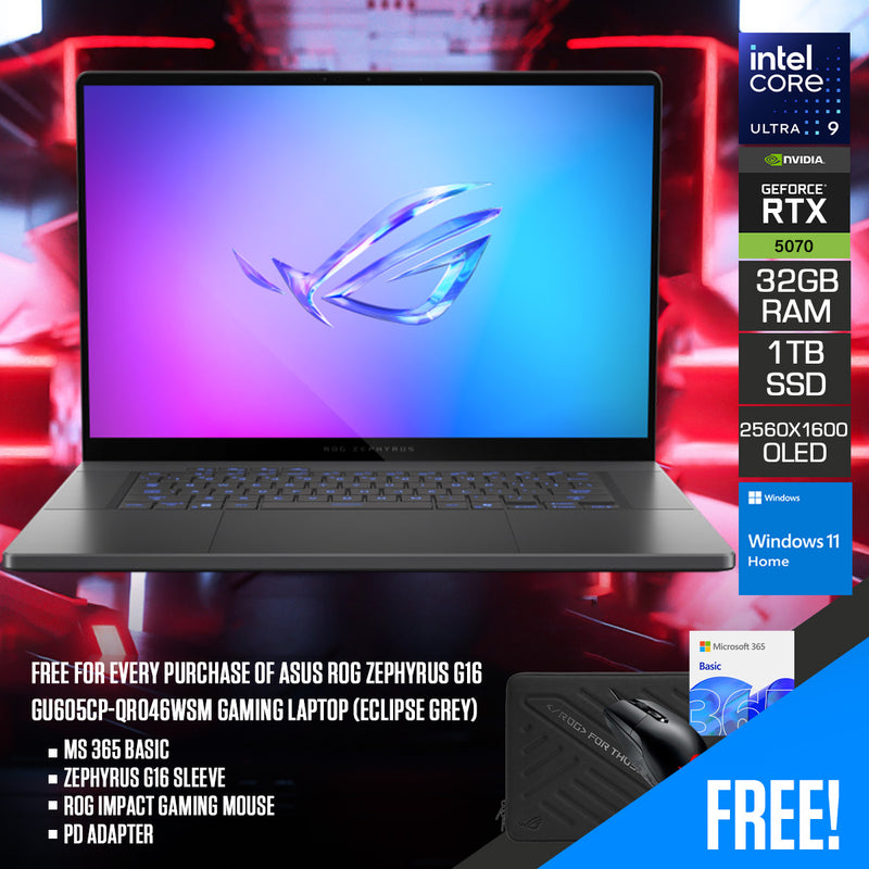 Asus ROG Zephyrus G16 GU605CP-QR046WSM Gaming Laptop (Eclipse Grey)