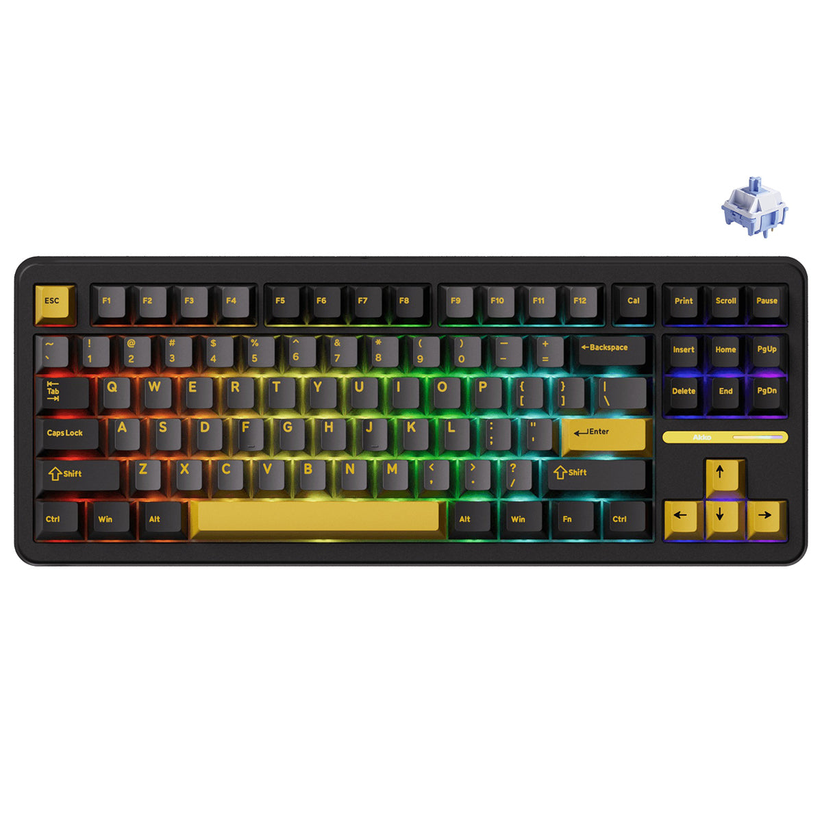 Akko TAC87 Black & Gold Multi-Mode RGB Hot-Swappable Mechanical Keyboard
