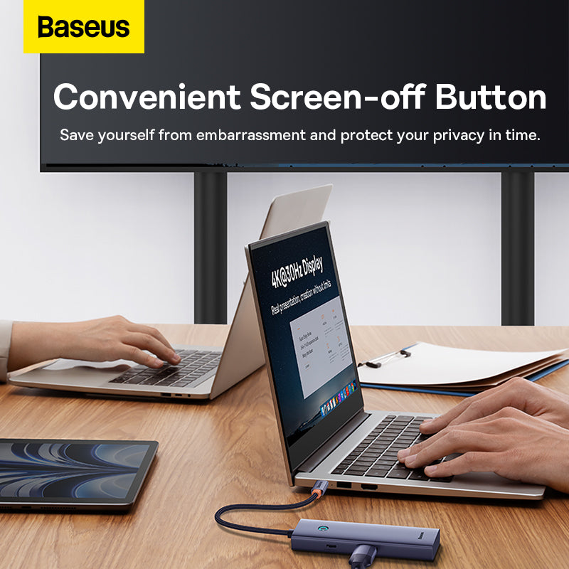 Baseus UltraJoy Series 5-Port Hub Docking Station USB-C to HDMI 4K@30Hz + 3xUSB-C 3.0 + PD