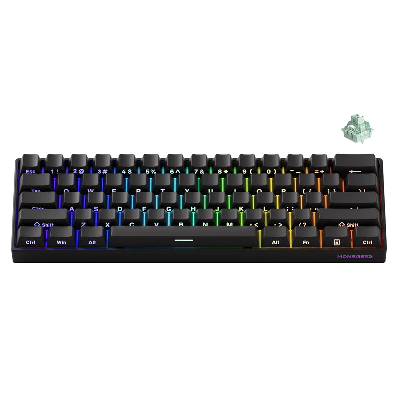MonsGeek FUN60 Pro SP Shine-Through Black Wired RGB Mechanical Keyboard