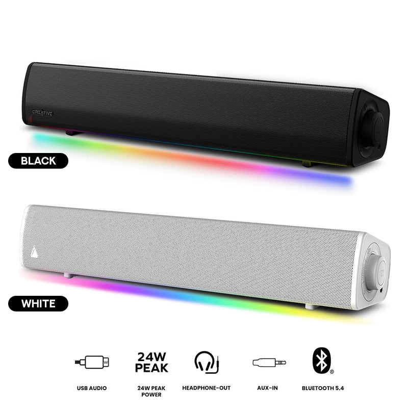 Creative Sound Blaster GS3 Compact RGB Gaming Soundbar with SuperWide Technology
