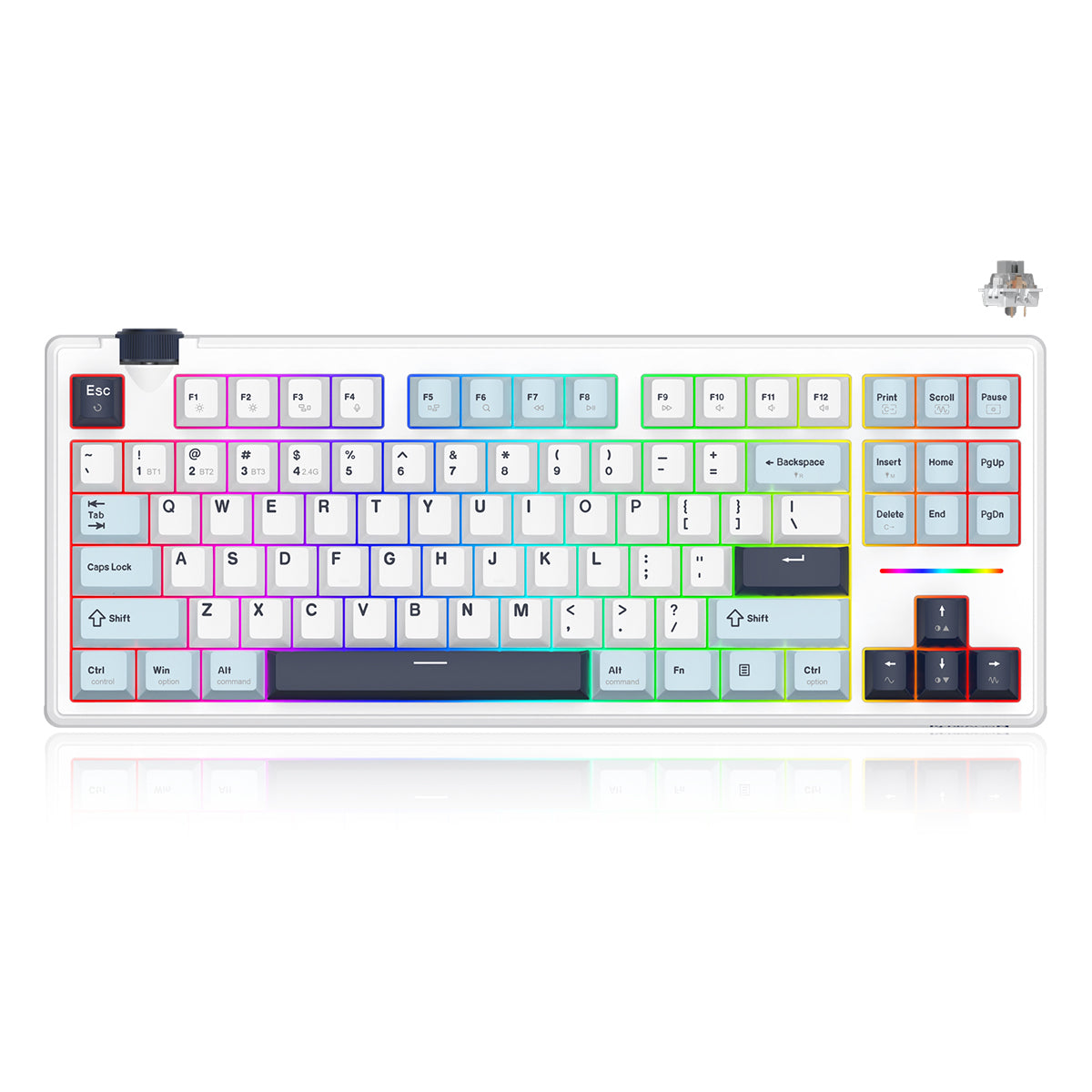 Redragon Cyclone Pro K716 RGB Hot-Swappable Gasket Mounted TKL Horizontal Knob Mechanical Keyboard