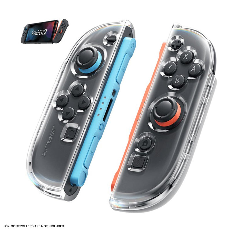 JSAUX Joy-Con Ergonomic Controller Full-Coverage Case for Nintendo Switch 2 (Transparent Grey)