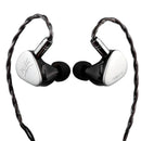 Kiwi Ears Quintet 1DD + 2BA + 1 Planar + 1 PZT Hybrid In-Ear Monitor with Detachable Silver-Plated OFC Cable, Metal Faceplate, 3D-Printed Resin Shell