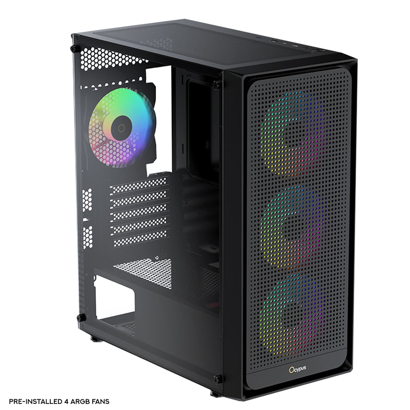 Ocypus Gamma C50 ARGB PC Case with ARGB Fans (Black)