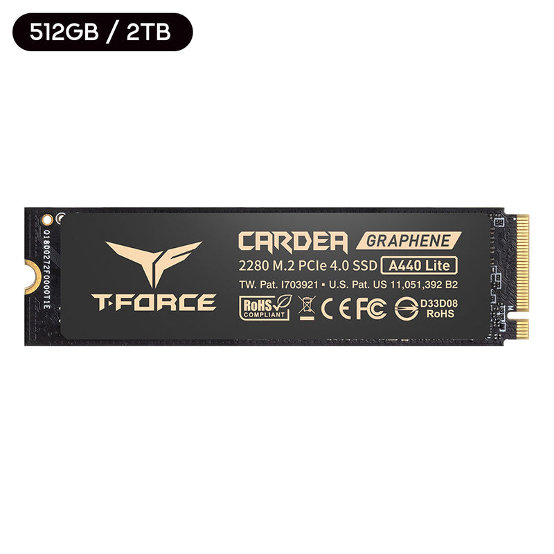 TeamGroup T-Force Cardea A440 Lite M.2 2280 PCIe Gen4 x4 NVMe 7400MB/s Read Gaming SSD