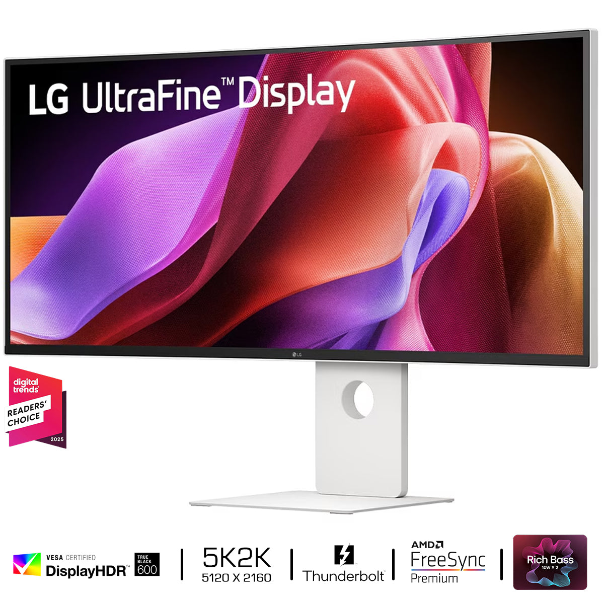 LG UltraFine 40U990A-W 5K2K 40" WUHD (5120x2160) 120Hz 5ms GtG Nano IPS Gaming Monitor with Thunderbolt 5 PD 96W and Height, Tilt & Swivel Adjustment (White)