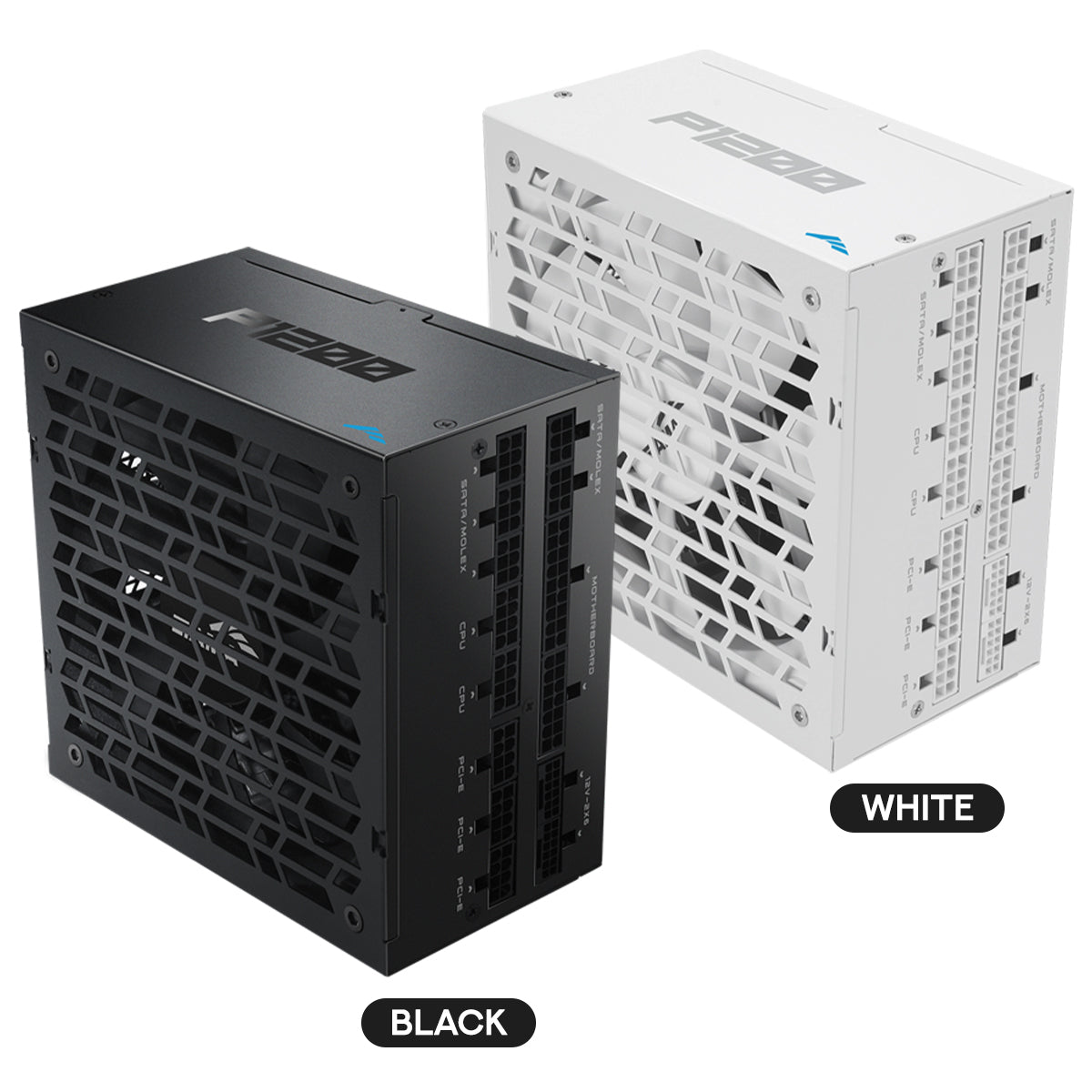 Sama P1200 1200W 80+ Platinum ATX 3.1 PCIe 5.1 Ready Fully Modular Power Supply with Braided Pattern Cables (Black, White)
