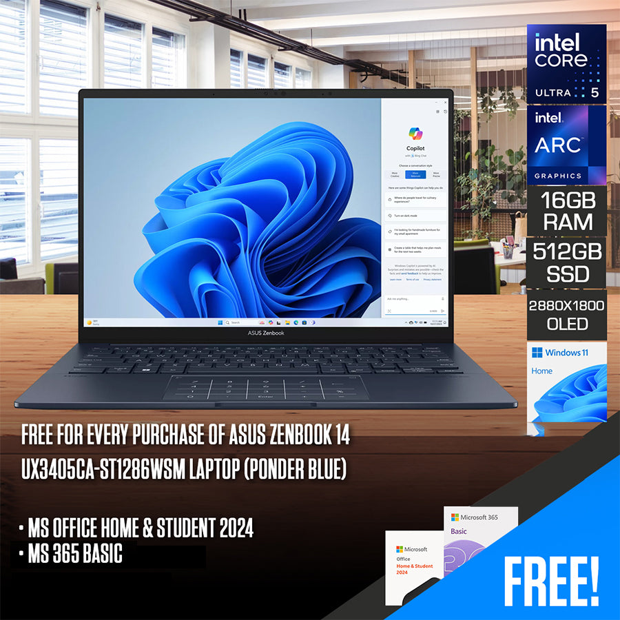 ASUS Zenbook 14 UX3405CA-ST1286WSM Laptop (Ponder Blue)