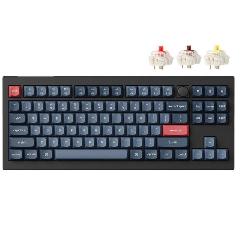 Keychron V3 Max QMK/Via Fully Assembled With Knob RGB Backlit Hot-Swappable TKL  Wireless Custom Mechanical Keyboard - Carbon Black (Gateron Jupited Red Switch, Gateron Jupiter Brown Switch, Gateron Jupiter Banana Switch) (V3M-D1, V3M-D3, V3M-D4)