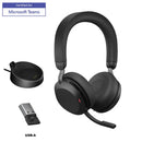 Jabra Evolve2 75 LINK390A MS Stereo Noise-Canceling Wireless Headset With Charging Stand (Black)