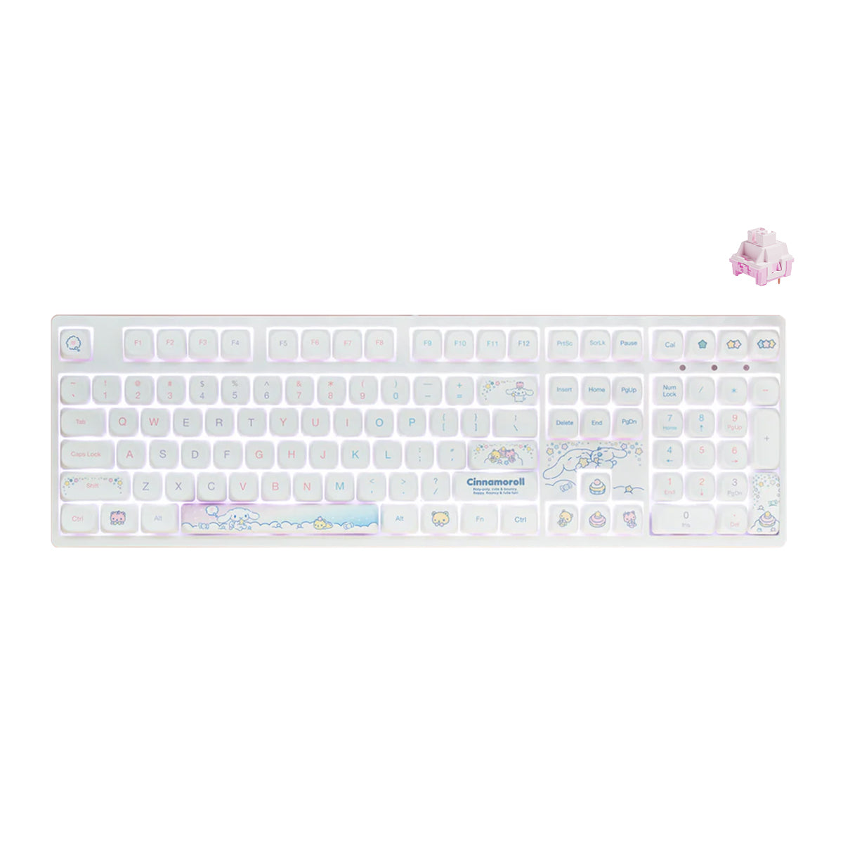 Akko Cinnamoroll 3108 V3 Wired Mechanical Keyboard (Akko Frost Pink Switch)