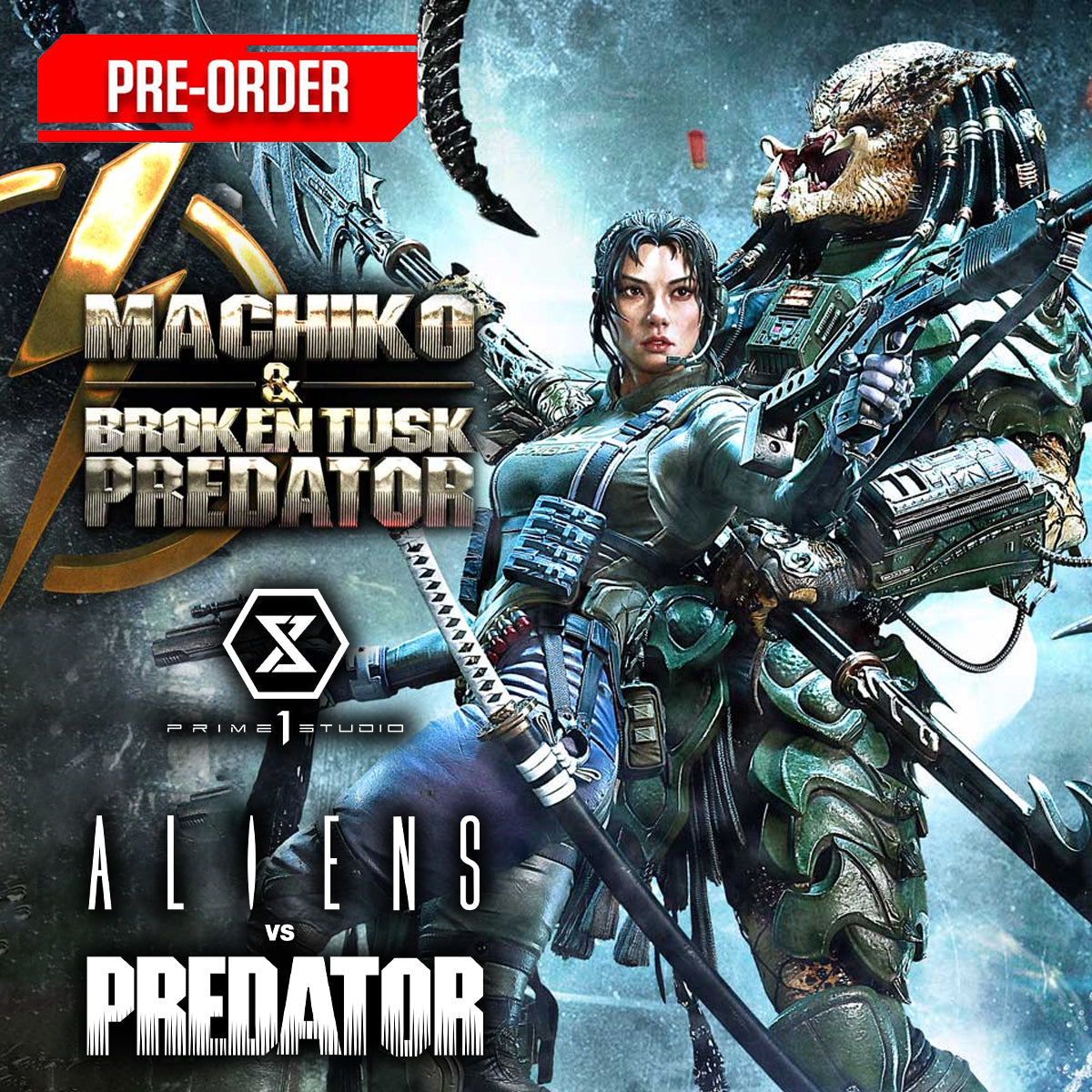 Ultimate Premium Masterline Aliens vs. Predator Machiko & Broken Tusk
