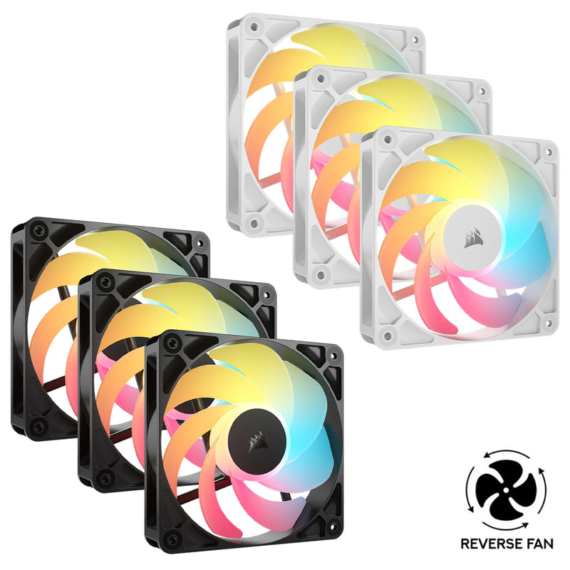 Corsair RS120-R ARGB 120mm PWM Reverse Fan - Triple Pack