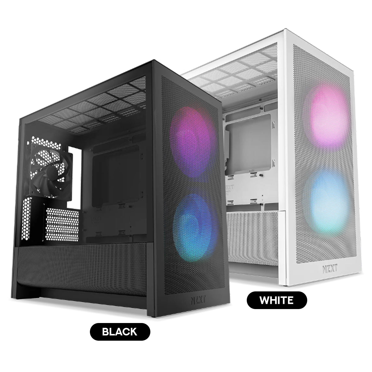 NZXT H3 Flow Micro-ATX Airflow PC Case with RGB Fans